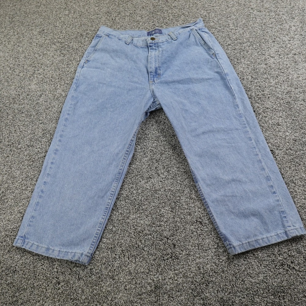 VTG Wrangler Jeans Womens 14 Light Blue Denim Pants High Rise Western Bareback